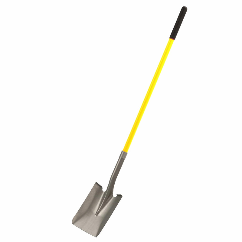 Square Point Closed Back Shovel Industrial Grade with 48" Fiberglass Handle